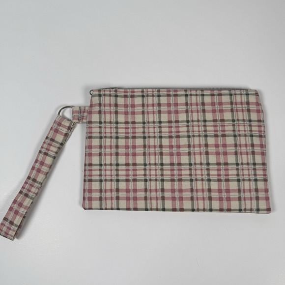 Handmade Handbags - Handmade Wristlet Zipper Pouch Purse Clutch Lightweight Strap New Plaid